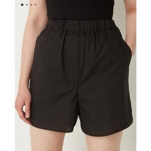 Frankie Shop Lui Pull On Organic Cotton Boxer Shorts Black‎ Size XS